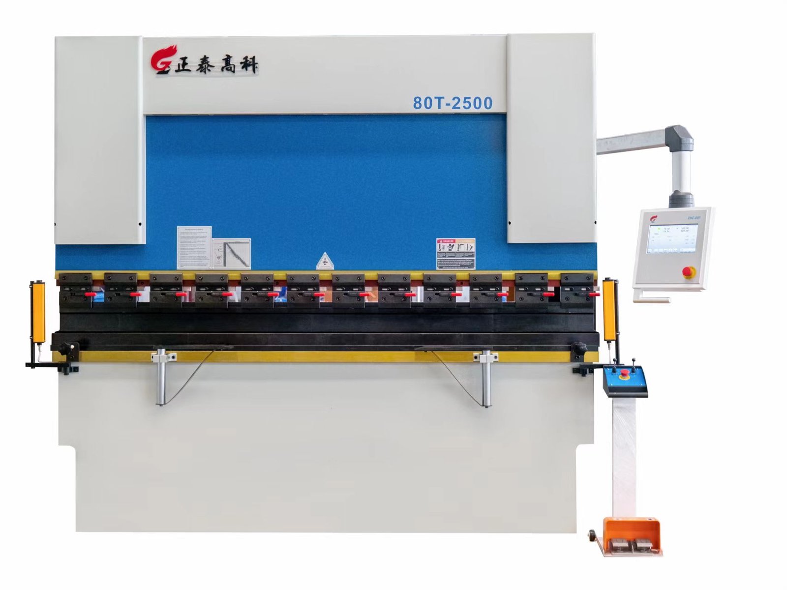 Torsion-bar press brake 80T 2500 with EMC-60P controller and foot pedal station